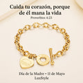 Pulsera Sobre Todo Guarda Tu Corazón – Cadena Dorada con Dije