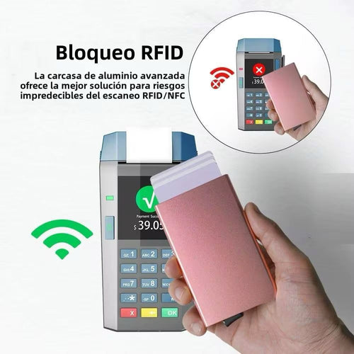 Billetera Tarjetero Pop Up Anti RFID – Aluminio Slim