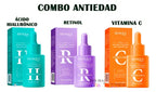 Kit Antiedad BIOAQUA – 3 Serums Vitamina C, Retinol y Ácido Hialurónico