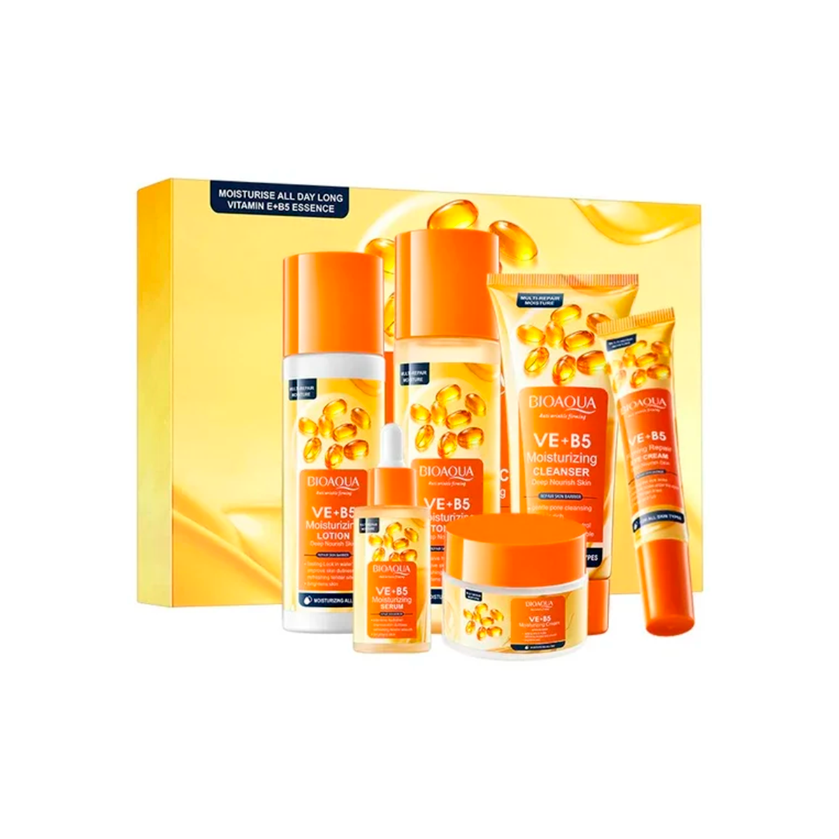 Kit BIOAQUA Vitamina E + B5 – Rutina Completa Hidratante 6 Piezas