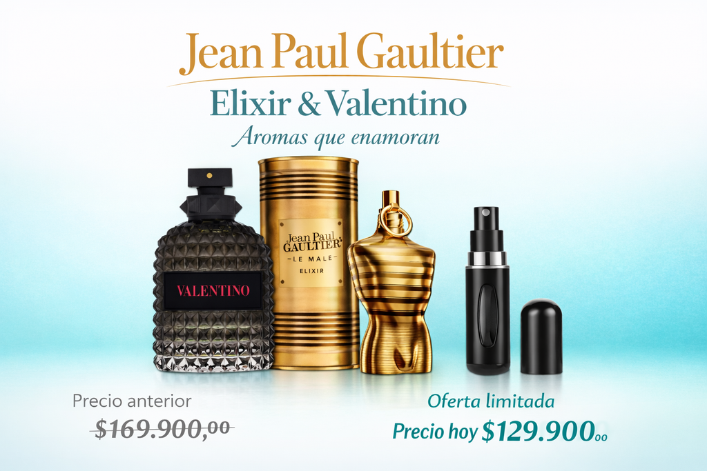 Combo Perfumes Jean Paul Elixir Lata + Valentino – Fragancia Premium