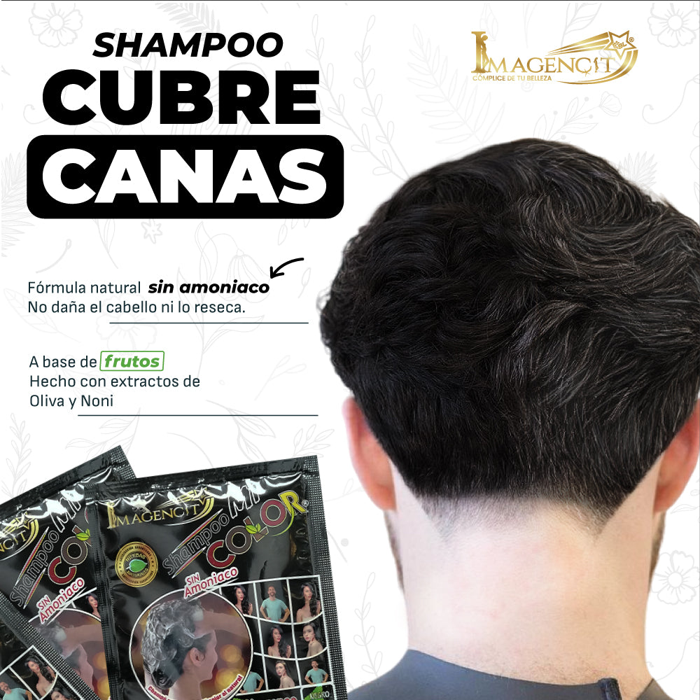 Shampoo Cubre Canas Negro — Sin Amoniaco, Natural y Duradero