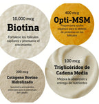 Advanced Hair Growth – Biotina 10,000mcg + Colágeno + OptiMSM®