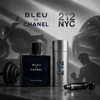 Duo Élite Hombre – Bleu de Chanel & 212 NYC + Perfumero